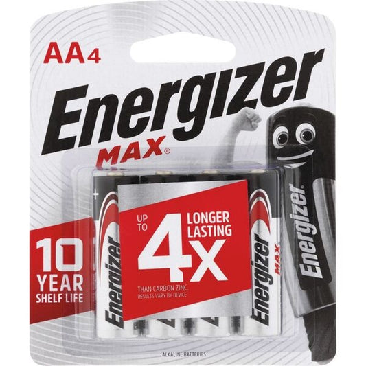 Energizer MAX AA Alkaline Batteries 4 Pack