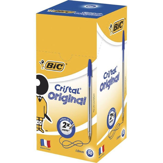 BIC Cristal Ballpoint Pens Blue 50 Pack
