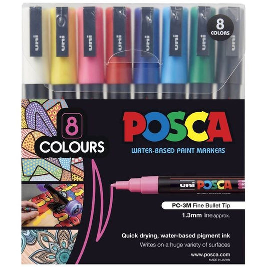 POSCA PC3M Paint Markers Assorted 8 Pack