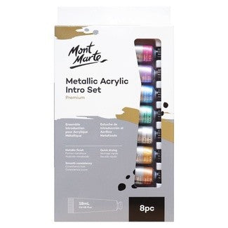 MM Metallic Acrylic Paint Intro Set 8pc x 18ml
