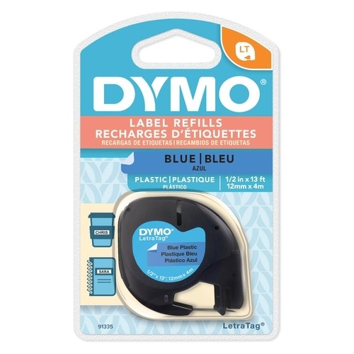DYMO LetraTag Plastic Ultra Blue Label Tape 12mm x 4m