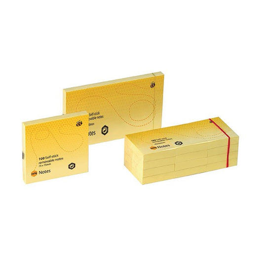 Marbig Notes Yellow 75X75MM PK 12
