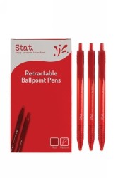 Stat Retractable Ballpoint Pen Box 12 Red