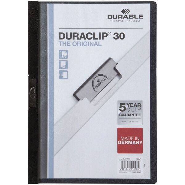 Durable A4 Duraclip 30 Clamp File Black