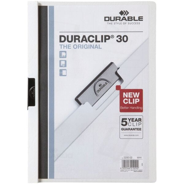 Durable A4 Duraclip 30 Clamp File White