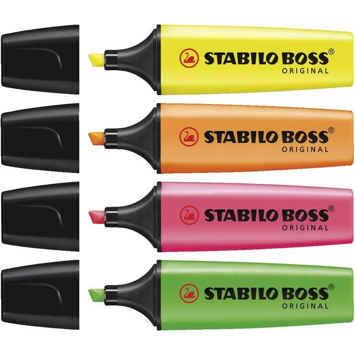 Stabilo Boss Highlighter Assorted 4 Pack
