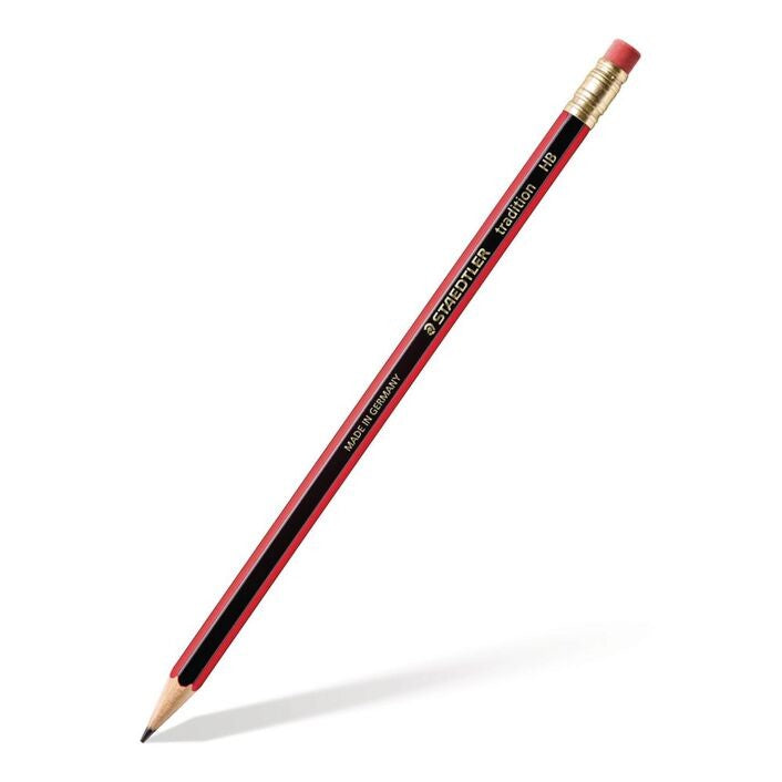 Staedtler Tradition Eraser Tip Graphite Pencils HB 12 Pack