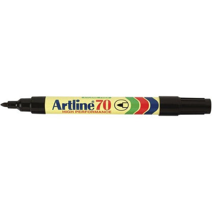 Artline 70 Permanent Markers Black 12 Pack