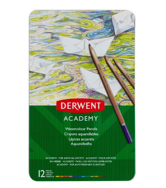 Derwent Academy Watercolour Tin Pack 12