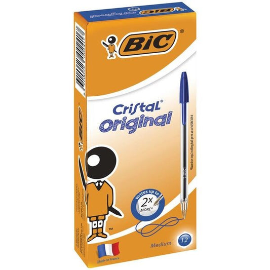 BIC Cristal Ballpoint Pens Blue 12 Pack
