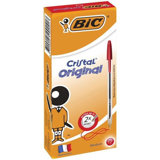 BIC Cristal Ballpoint Pens Red 12 Pack