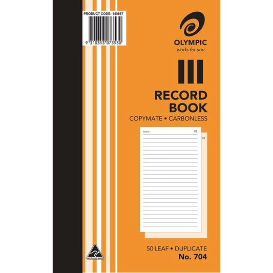 Olympic No.704 Carbonless Duplicate Record Book