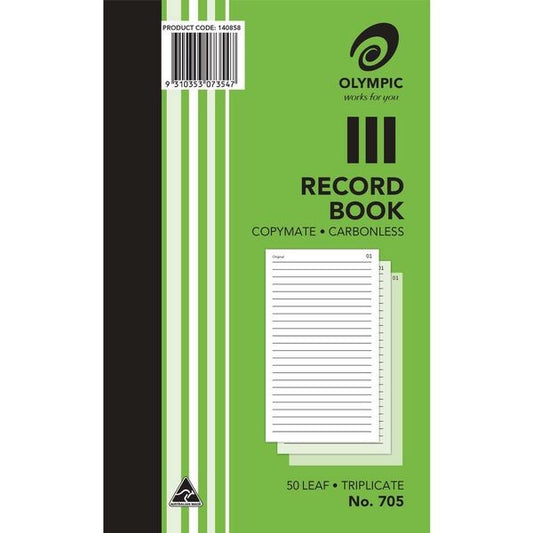 Olympic No.705 Carbonless Triplicate Record Book