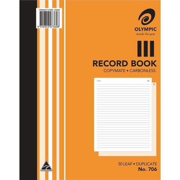 Olympic No.706 Carbonless Duplicate Record Book