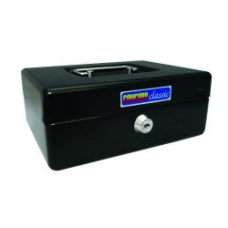 Esselte No.8 Classic Cash Box - BLACK - 200 x 150 x 80mm - 2 KEYS