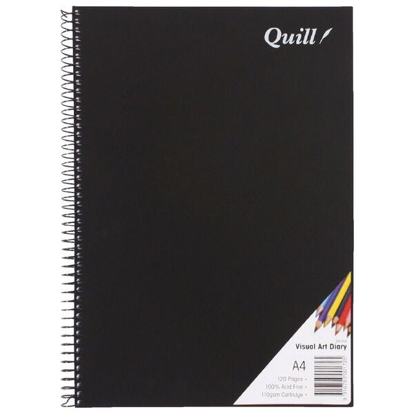 Quill A4 Visual Art Diary 110gsm Black