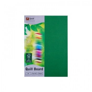 Quill Board 210GSM A4 Pk50 Emerald