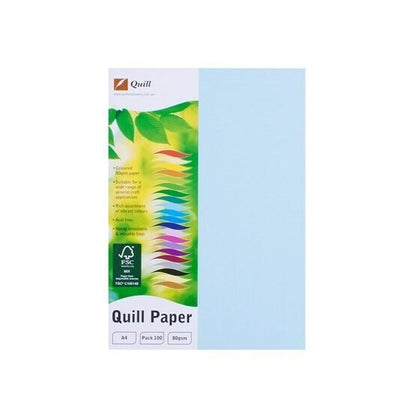 Copy Paper Quill A4 80GSM Pk 100 Powder Blue