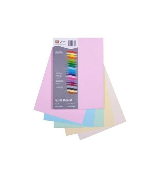 Quill Board 210GSM A4 Pk50 Assorted Pastels