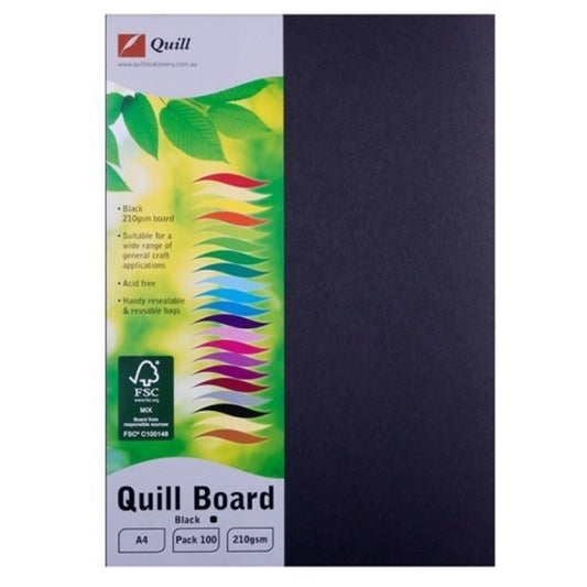 Quill Board 210gsm A4 Pack 100 Black