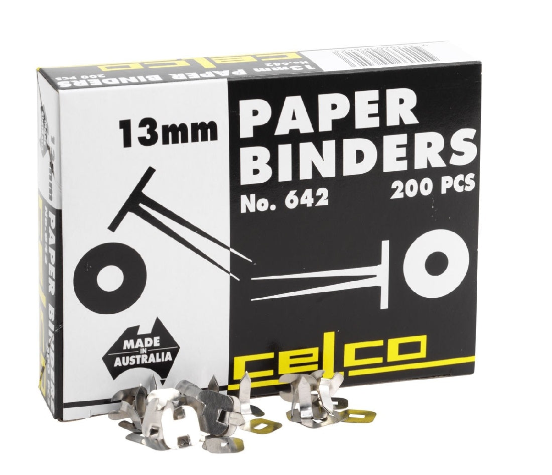 Paper Binders 13mm 200 Pack