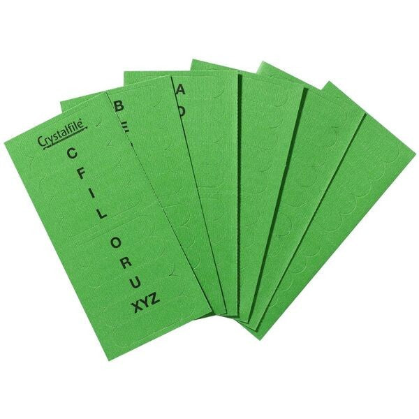 Crystalfile Indicator Tab Inserts A-Z Green 60 Pack