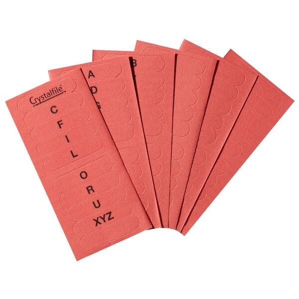 Crystalfile Indicator Tab Inserts A-Z Red 60 Pack