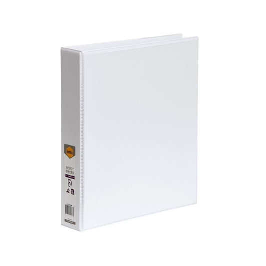 Binder Insert Marbig A4 Clearview 2 D-Ring 38mm White