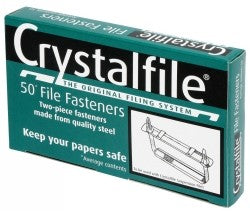 Crystalfile Paper Fasteners 50 Pack