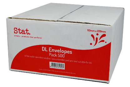 DL Envelopes 500 Pack Window Face