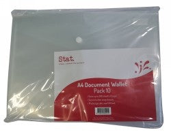 Document Wallet A4 Pk 10 Clear