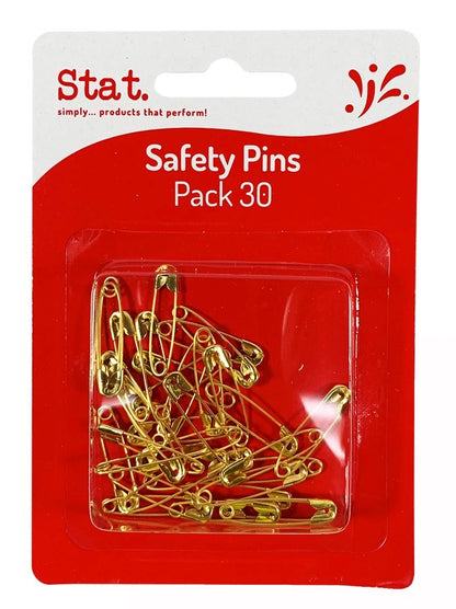 Safety Pins Gold Pack 30