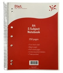Notebook 5 Subject A4 250 Pages