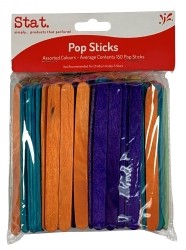 Craft Sticks Coloured Pk150