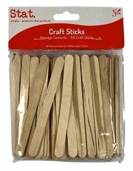 Craft Sticks Wooden Plain Pk150