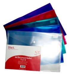 Document Wallet A4 Assorted Colour