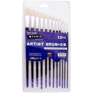MM Brushes 12pc Flat 1-12