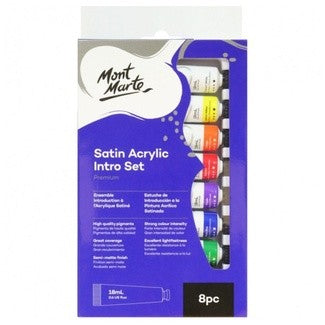 MM Satin Acrylic Paint Intro Set 8pc x 18ml