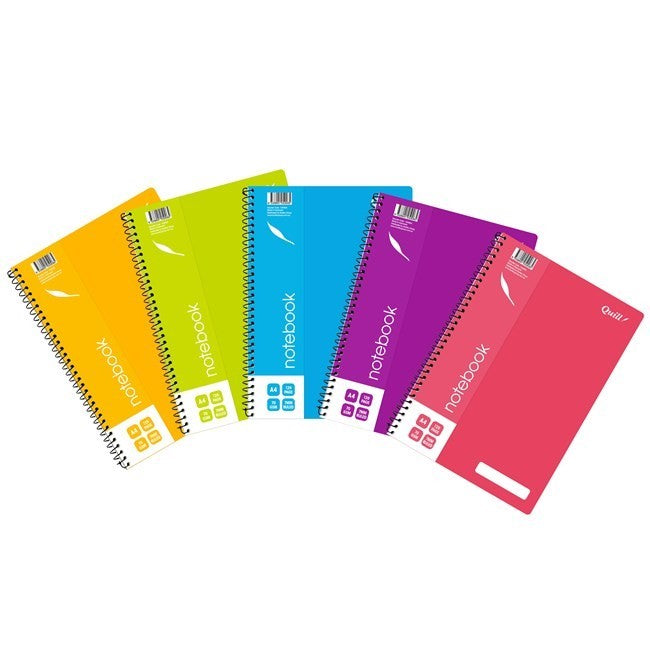 Quill Notebook 70GSM PP A4 120 Pages Assorted Colours